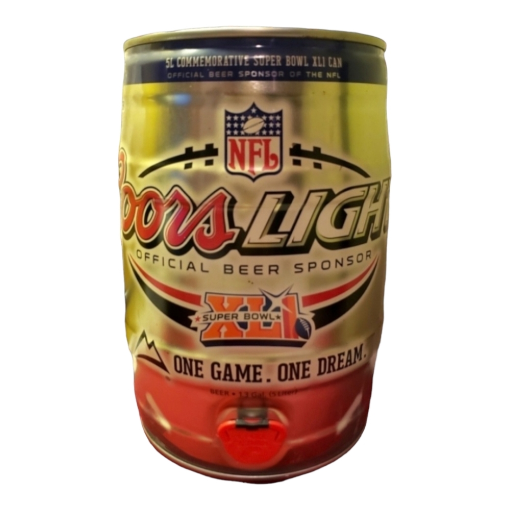 Vtg Coors Light NFL Super Bowl XLI Gal. Beer Can